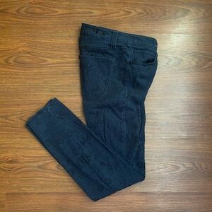 CAbi velvet feel skinny fit jeans with Floral lace Design